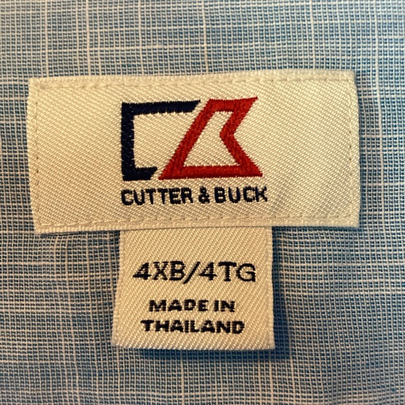 4XB Big Cutter & Buck Light Blue Button Down Dress Shirt - Picture 11 of 13